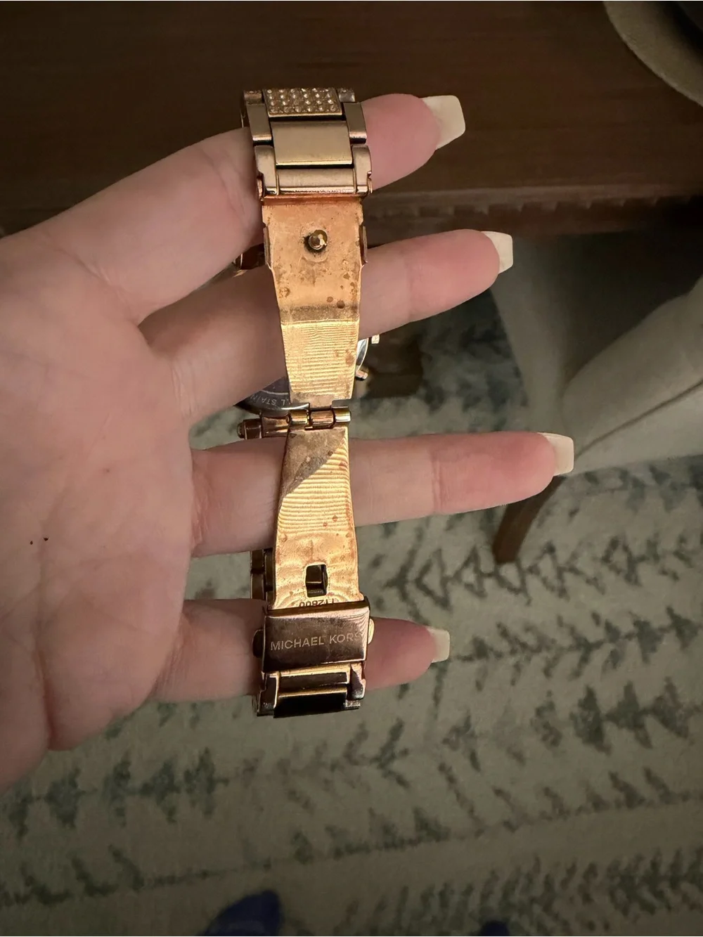 Michael Kors Rose Gold Crystal Bracelet Chronograph Watch